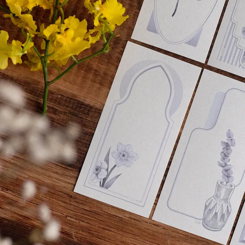 Loi Design | Papeles Decorativos Flower Collection Navy Blue