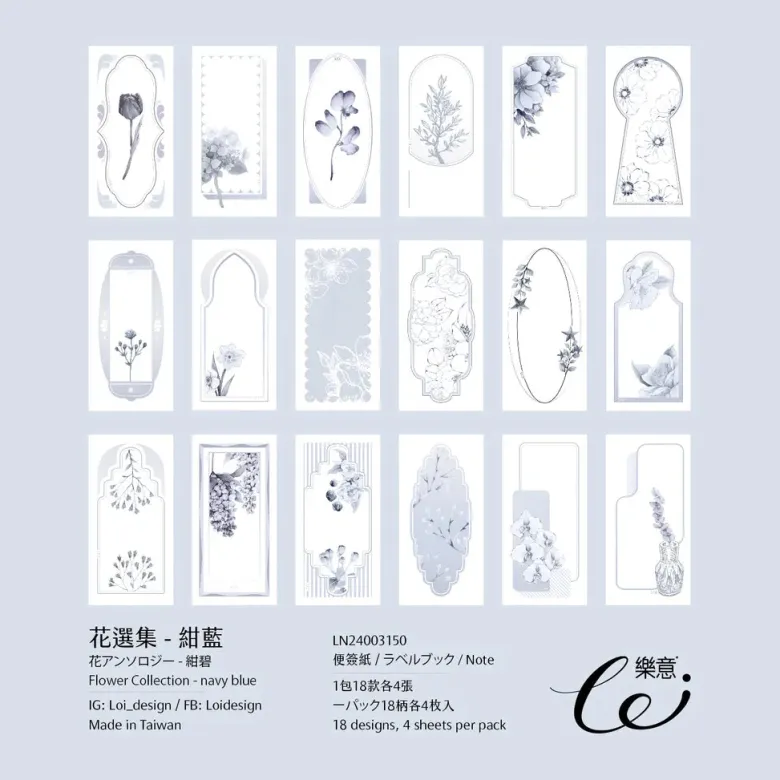 Loi Design | Papeles Decorativos Flower Collection Navy Blue