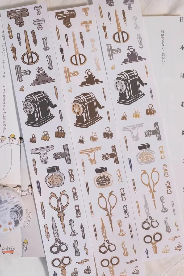 Loi Design | Pegatinas en Rollo Retro Stationery Die-Cut Paper Tape (1 metro)