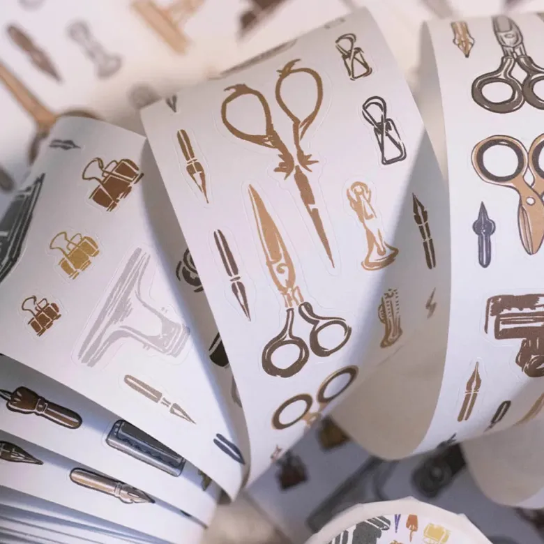 Loi Design | Pegatinas en Rollo Retro Stationery Die-Cut Paper Tape (1 metro)