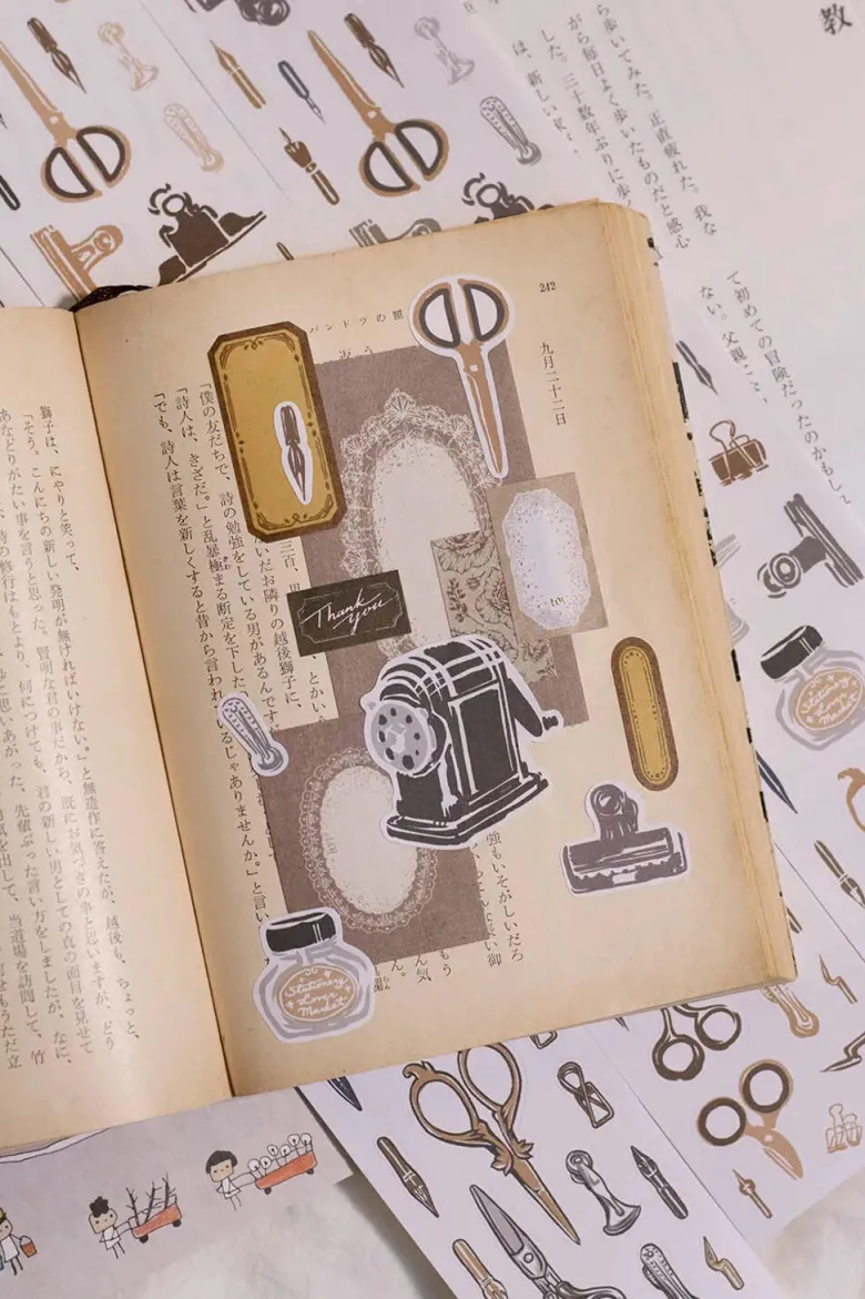 Loi Design | Pegatinas en Rollo Retro Stationery Die-Cut Paper Tape (1 metro)