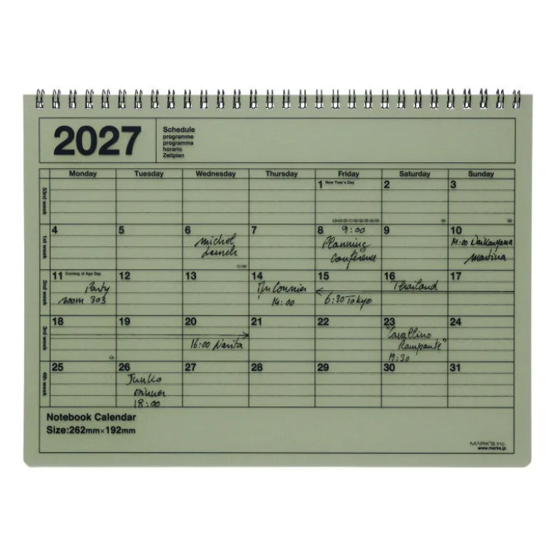 Mark's | Cuaderno Calendario Apaisado 2027 Khaki