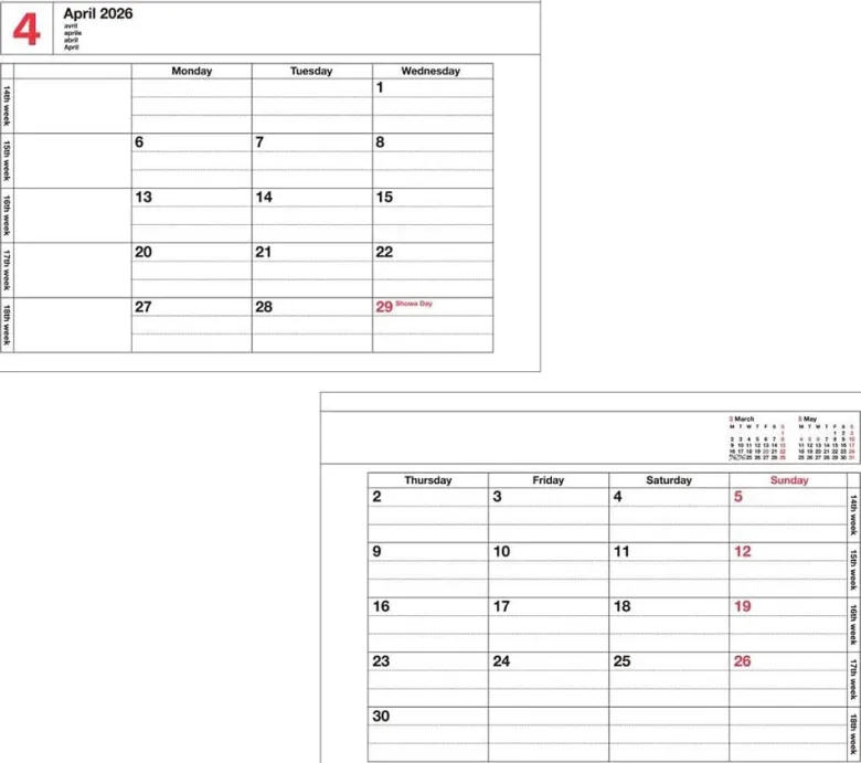 Mark's | Cuaderno Calendario 2027 Mini Ivory