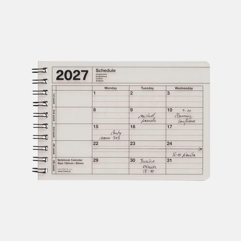 Mark's | Cuaderno Calendario 2027 Mini Ivory