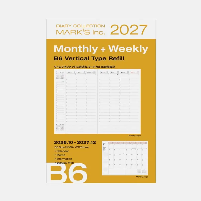 MARK'S | Recambio Agenda A6 2026-2027 (Semanal)
