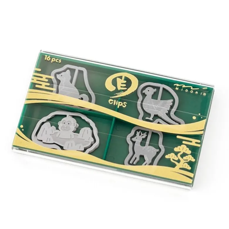 Midori | Clips Metálicos Etching Animales Japoneses