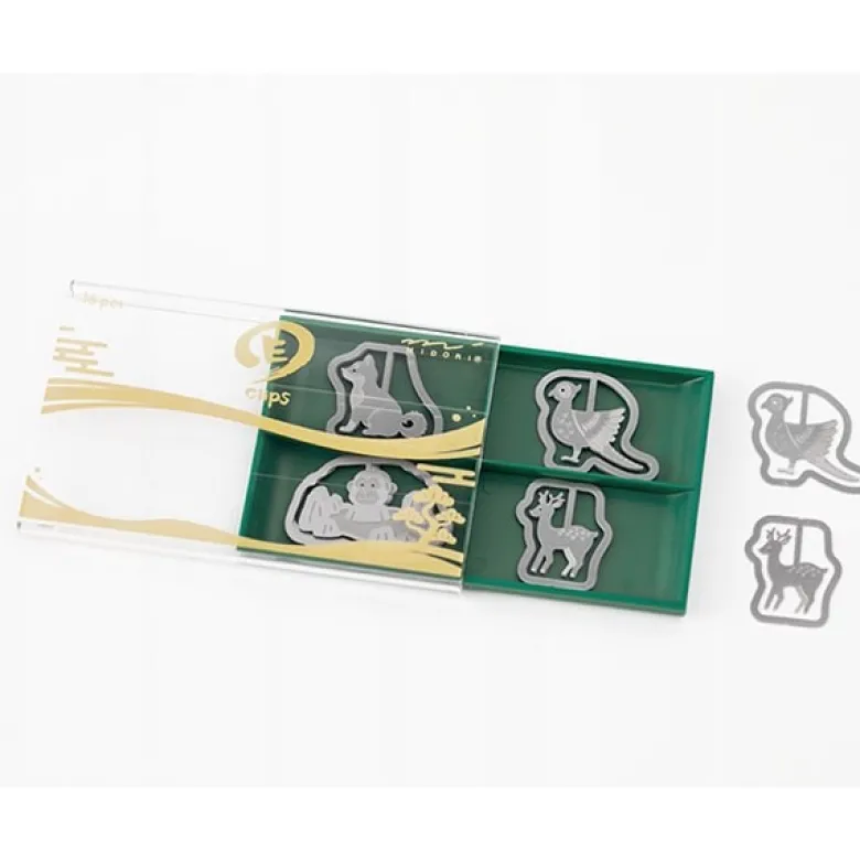 Midori | Clips Metálicos Etching Animales Japoneses