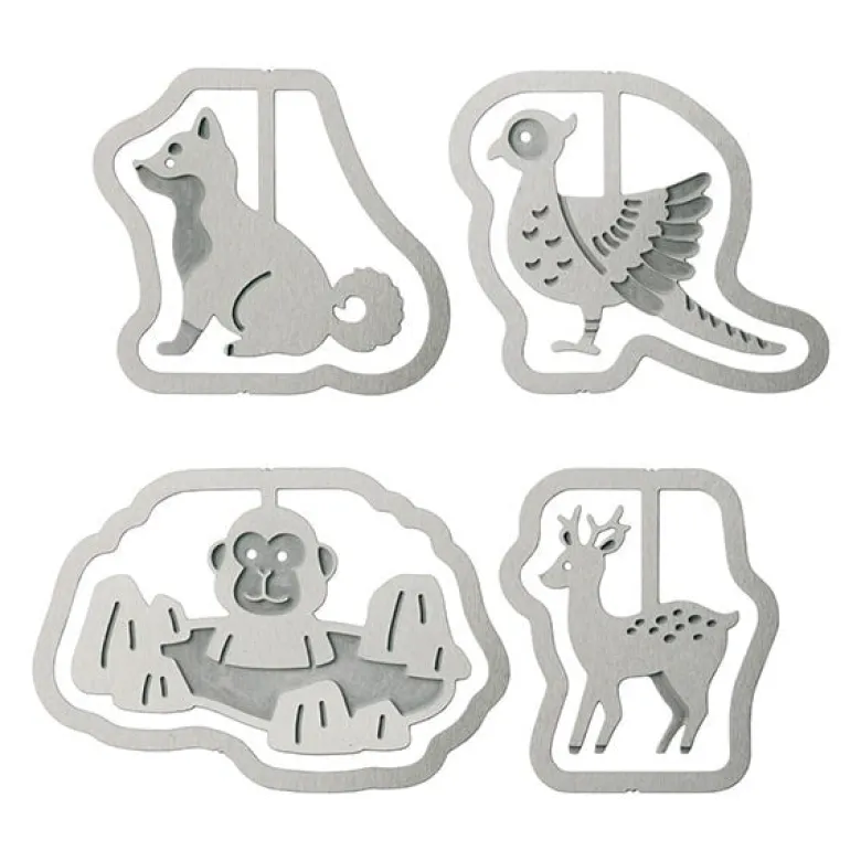 Midori | Clips Metálicos Etching Animales Japoneses