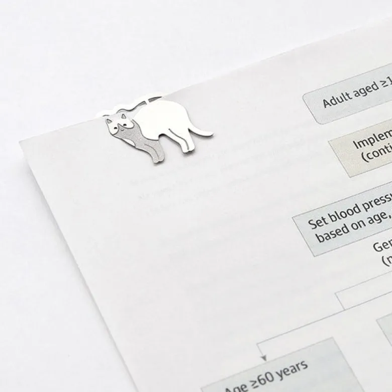Midori | Clips Metálicos Etching Gatos
