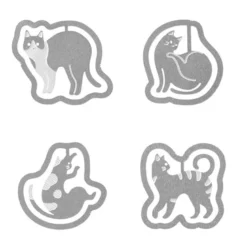 Midori | Clips Metálicos Etching Gatos