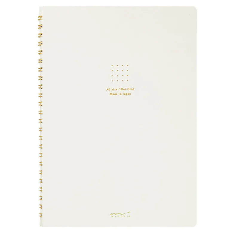 Midori | Cuaderno Anillas Color A5 Puntos White