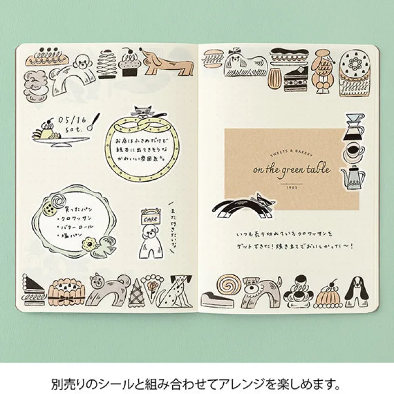 Midori | Cuaderno Yuru Log B6 Sweets & Animals