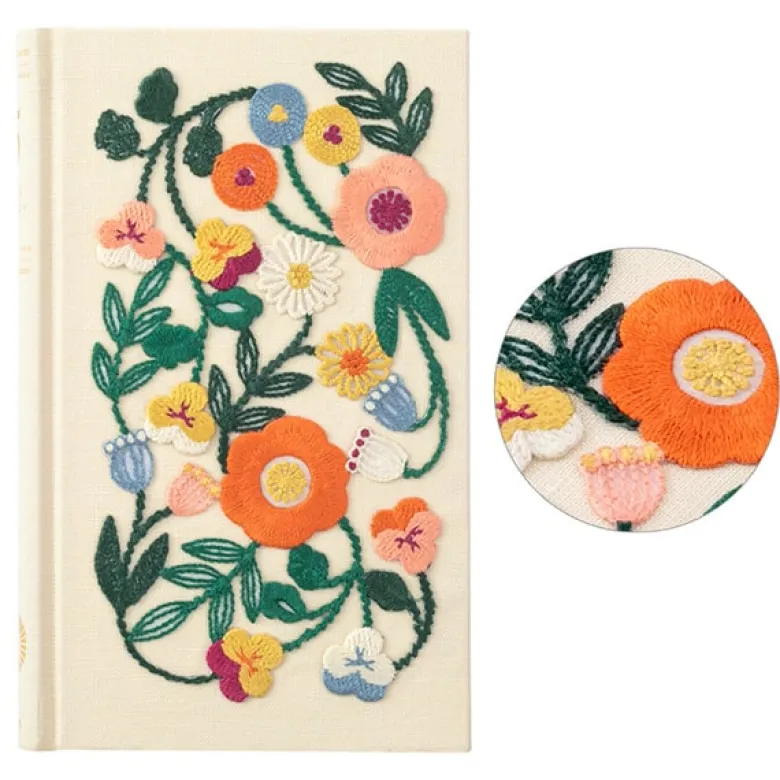 Midori | Diario de 5 Años Bordado Flower Beige