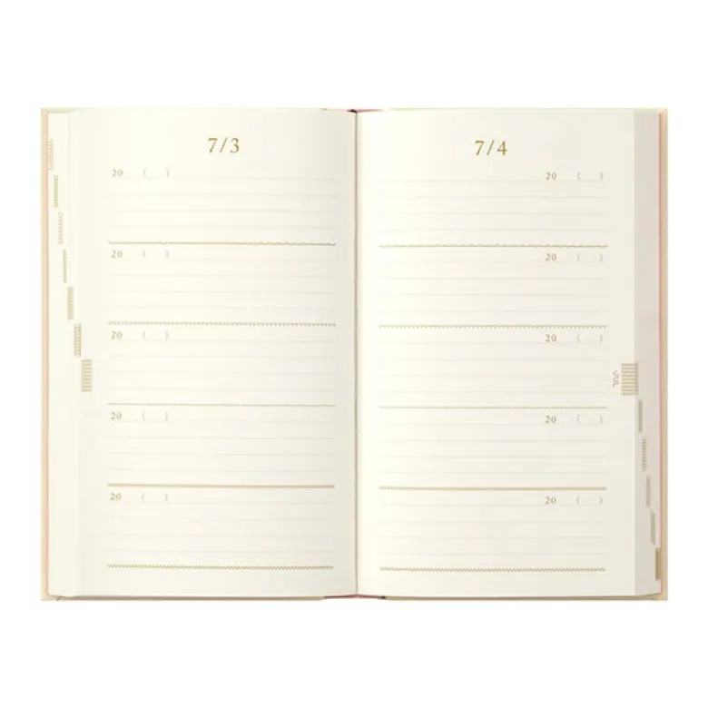 Midori | Diario de 5 Años Bordado Flower Beige