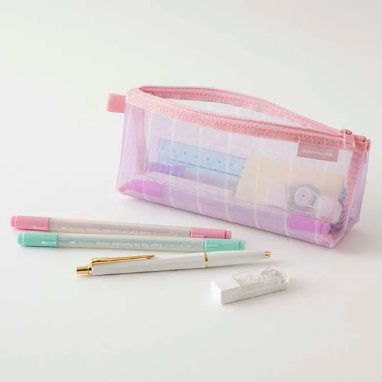 Midori | Estuche de Malla Pen Case with Gusset Stripe Purple