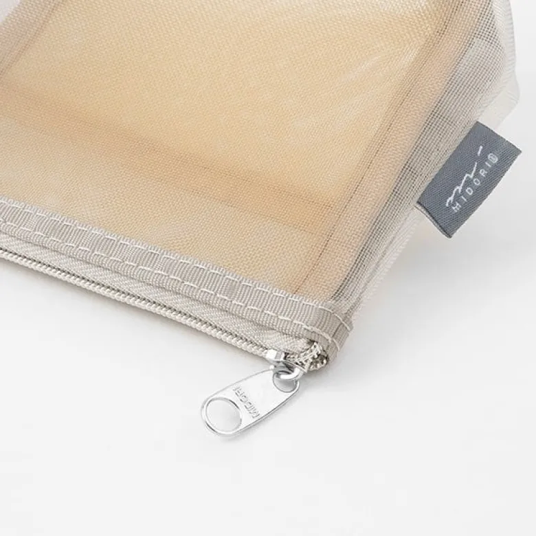 Midori | Estuche Gusset de Malla Pen & Tools Beige