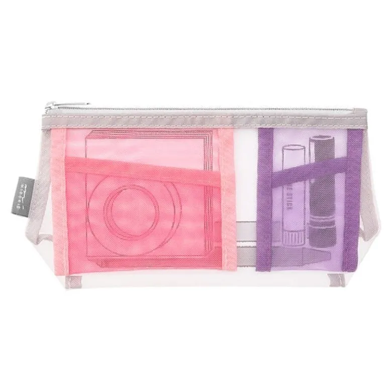 Midori | Estuche Gusset de Malla Pen & Tools Rosa