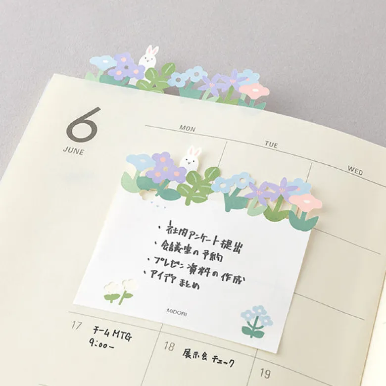 Midori | Notas Adhesivas Die Cutting Flower Garden