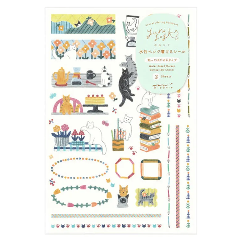 Midori | Pegatinas Yuru Log Cat (2pc)