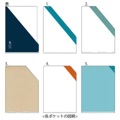 Midori | Portafolios de 5 Compartimentos A4 Stripe Navy