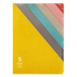 Midori | Portafolios de 5 Compartimentos A4 Stripe Yellow