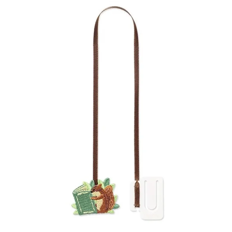 Midori | Punto de Libro Clip Bordado Ardilla