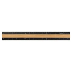 Midori | Regla de Aluminio y Madera 15cm Black