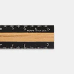 Midori | Regla de Aluminio y Madera 15cm Black