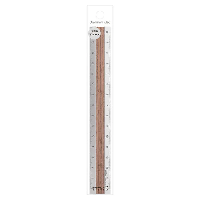 Midori | Regla de Aluminio y Madera 15cm Dark Brown