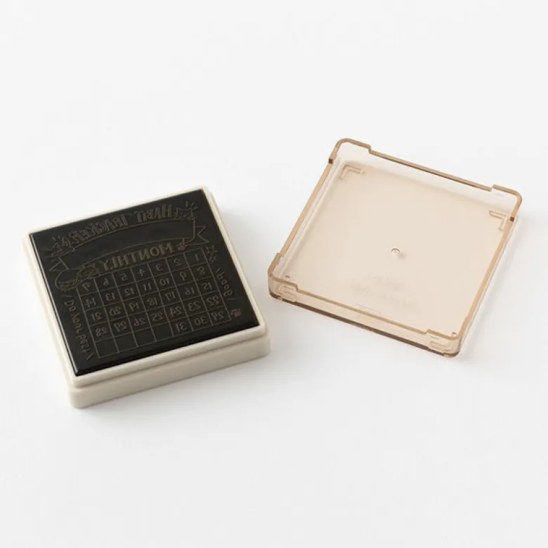 Midori | Sello Entintado Calendario Soft Color Habit Tracker Cat Brown