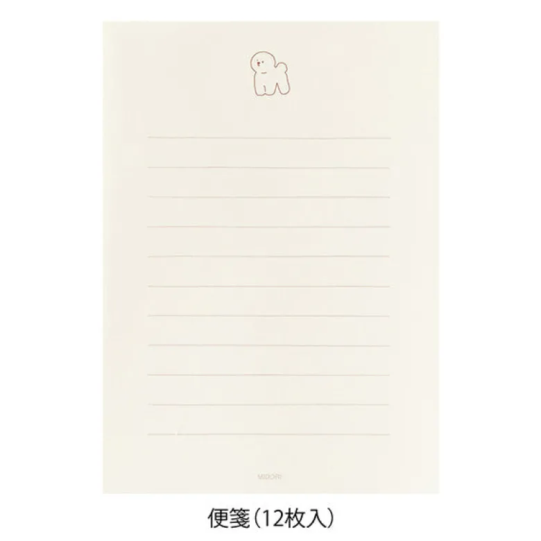 Midori | Set de Cartas Con Pegatinas Bichon Frise