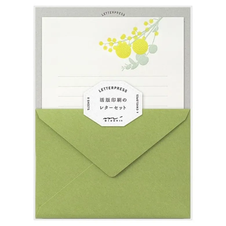 Midori | Set de Cartas Letterpress Bouquet Yellow