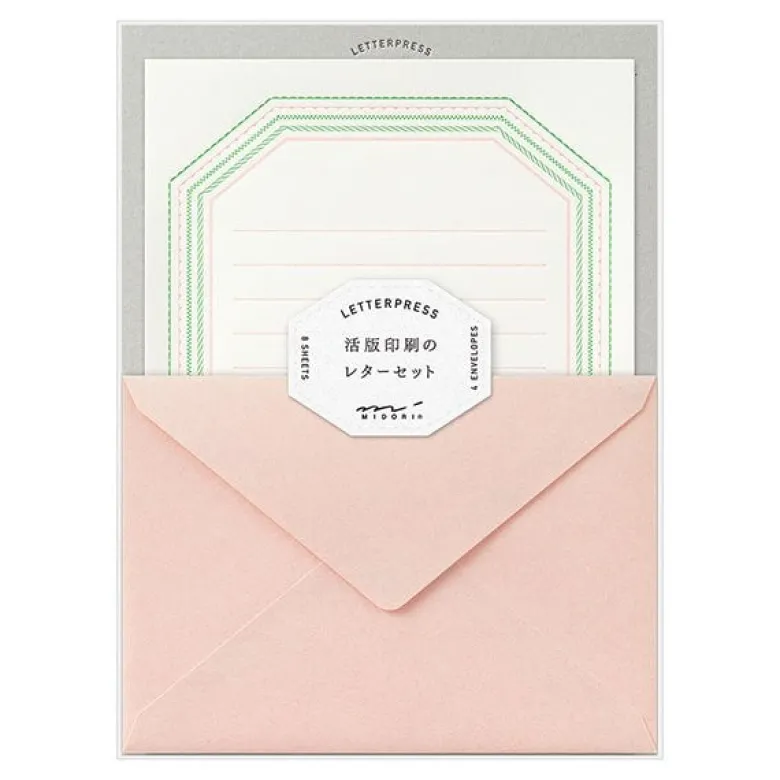 Midori | Set de Cartas Letterpress Pink
