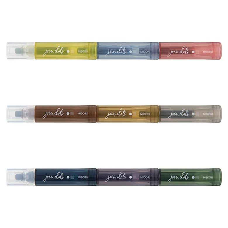 Midori | Set de 3 Rotuladores Multicolor Connecting Pen Join Dots Grayish