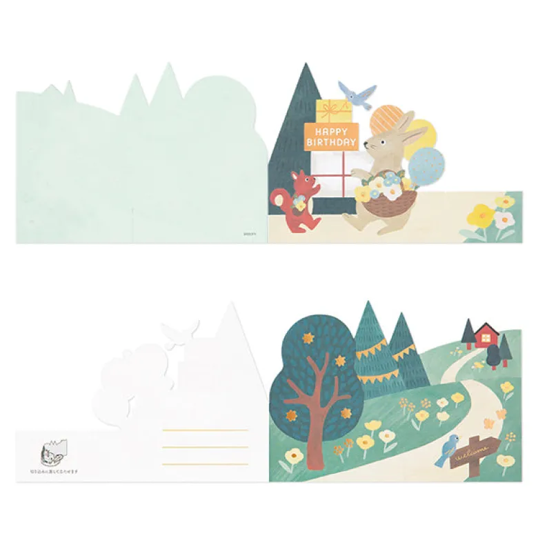 Midori | Tarjeta de Felicitación 3D Birthday Forest Animals