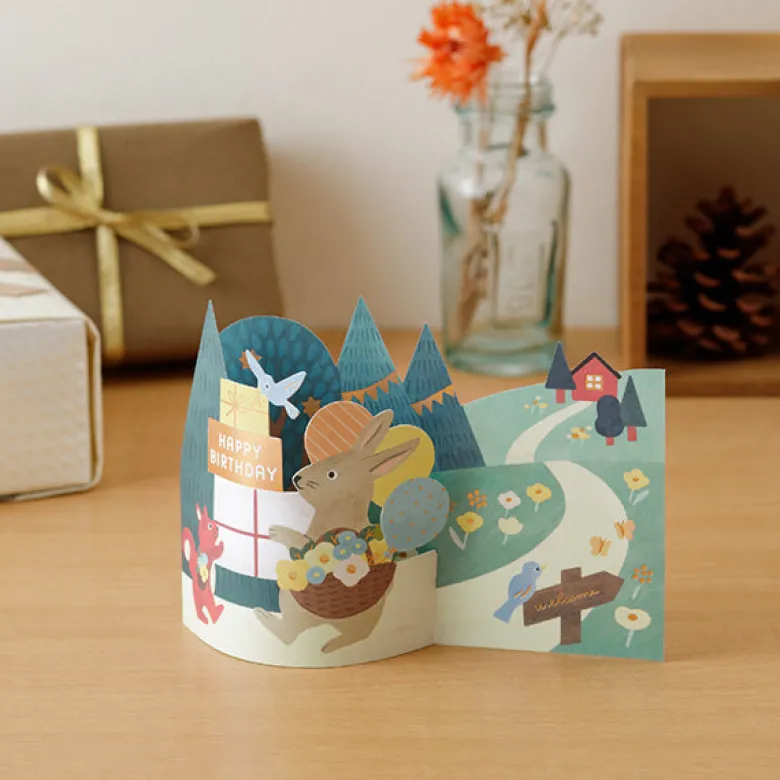 Midori | Tarjeta de Felicitación 3D Birthday Forest Animals