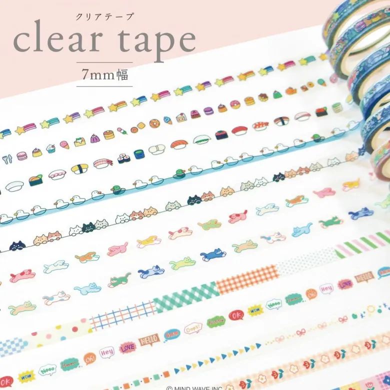 Mind Wave | Pop Color Pattern Slim Clear Tape