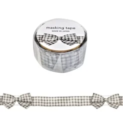 Mind Wave | Ribbon Die-Cut Gingham Check Gray Washi Tape