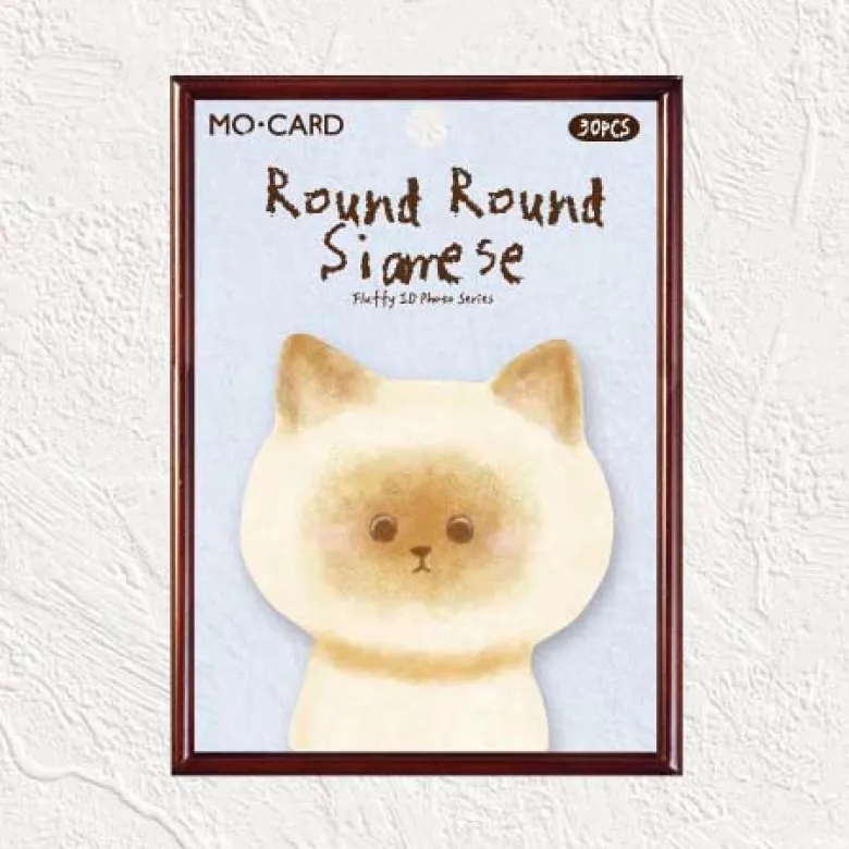 Mo Card | Notas Adhesivas Velvet ID Photo Round Round Siamese