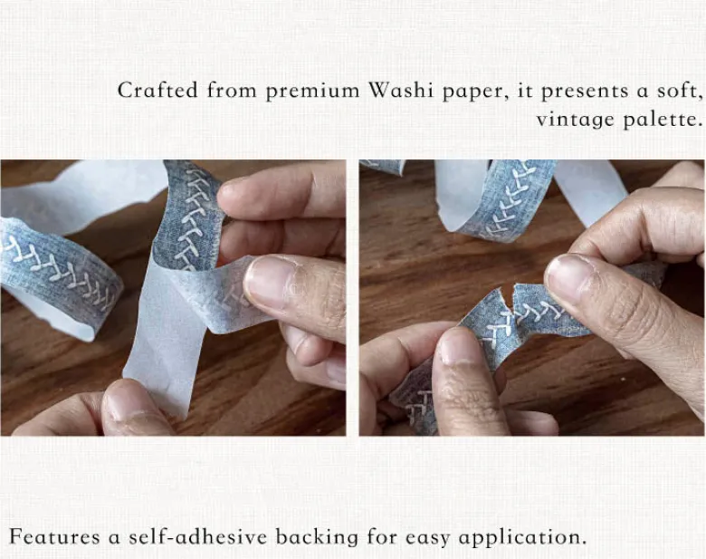 Mo Card | Rippled Edge Sewing Washi Tape Shallow Woven Straps