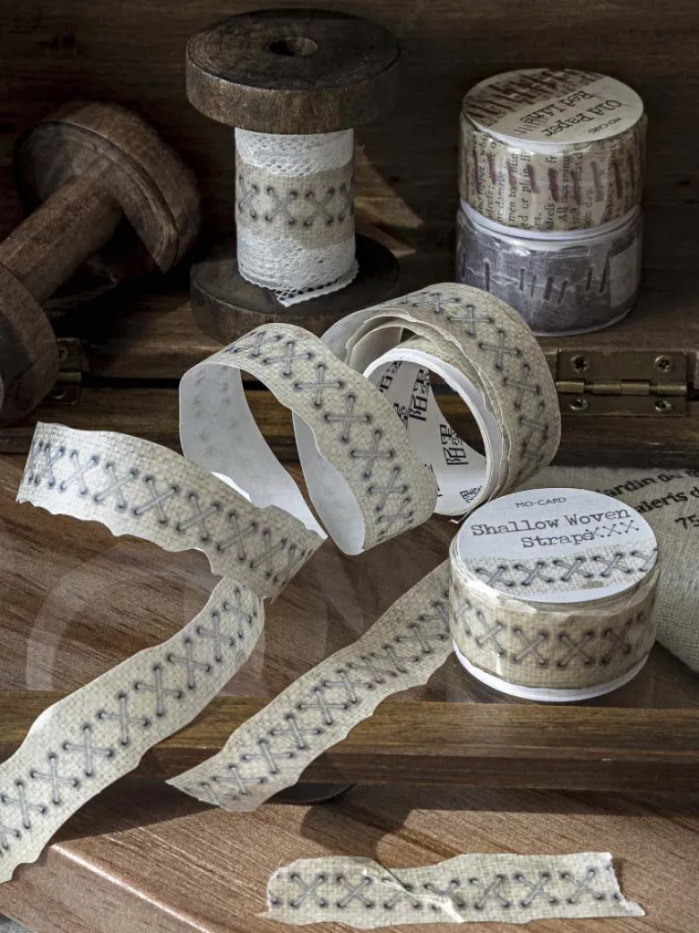 Mo Card | Rippled Edge Sewing Washi Tape Shallow Woven Straps