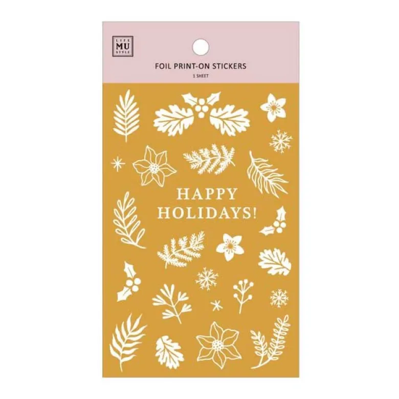 MU LifeStyle | Pegatinas Transferibles Foil Golden Flower Christmas