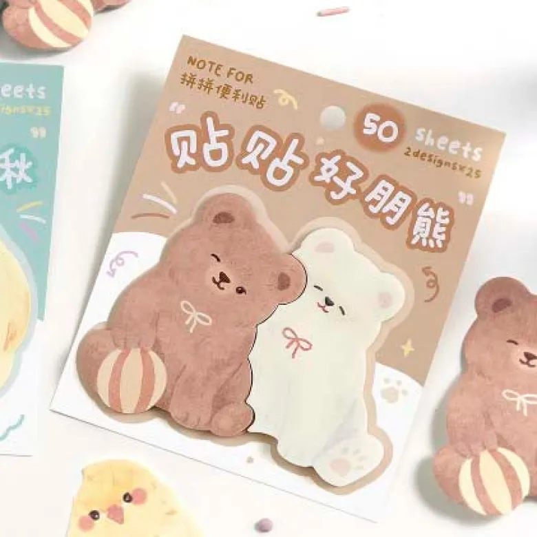 Note For | Notas Adhesivas Together Good Friends Bears