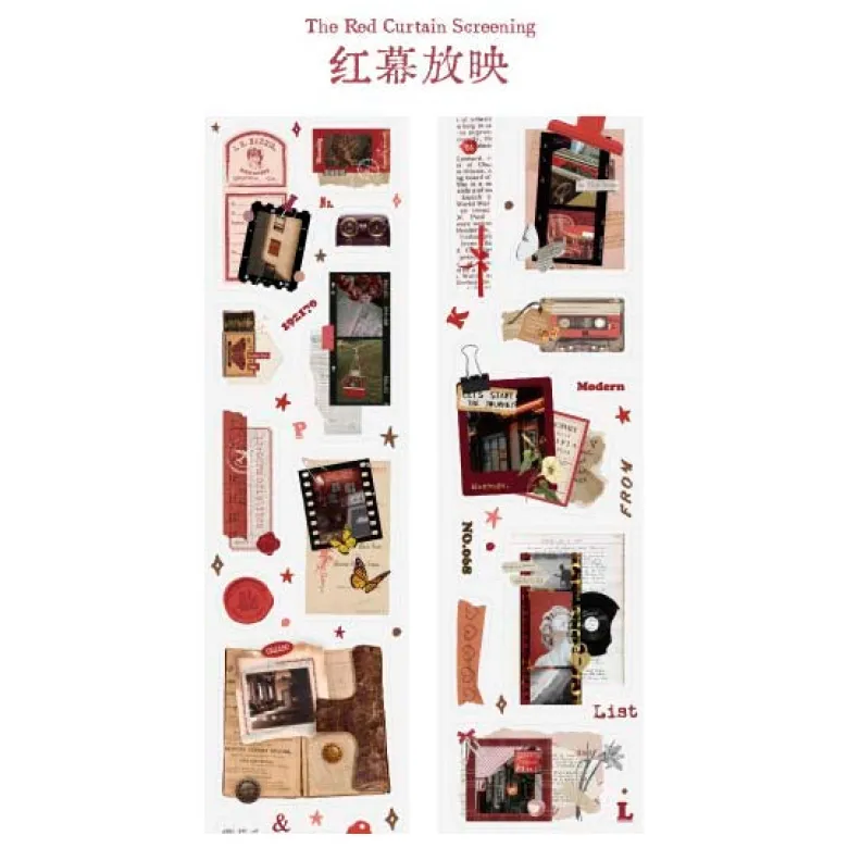 Note For | Pegatinas en Rollo Filmography PET Red Curtain