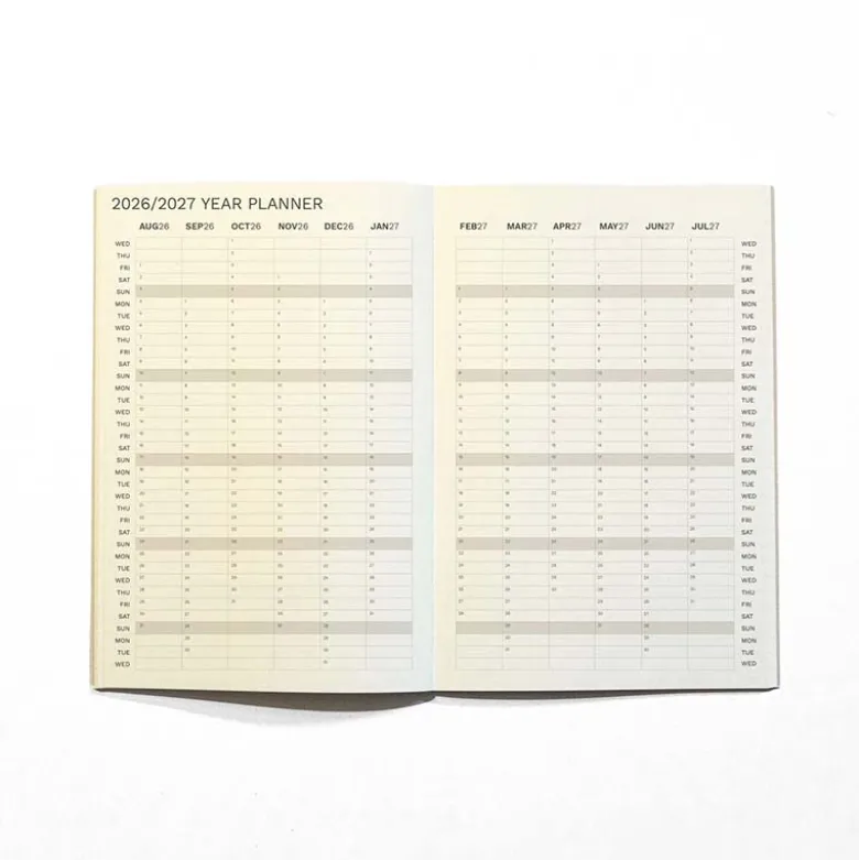 Octagon | Agenda Small Monthly Planner Plus A5 2026-2027 Biscuit (Mensual)