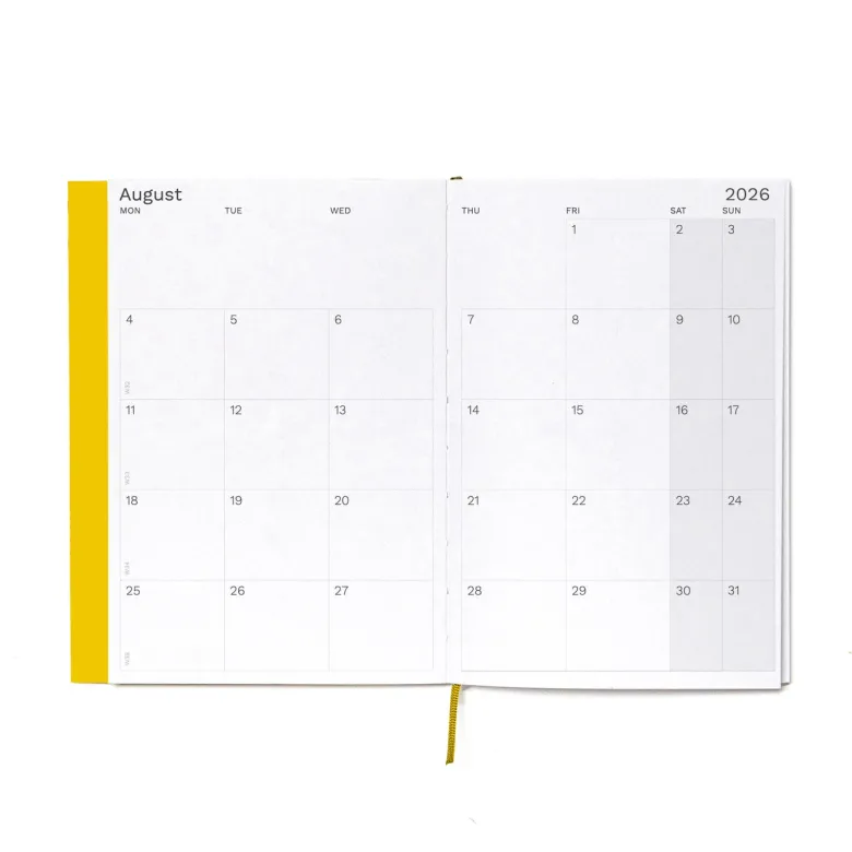 Octagon | Agenda Weekly Planner A5 Yellow 2026-2027 (Semanal)