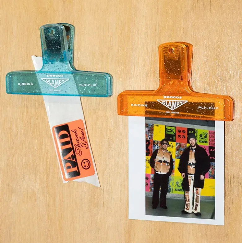 Penco | Clip de Plástico Glitter Orange