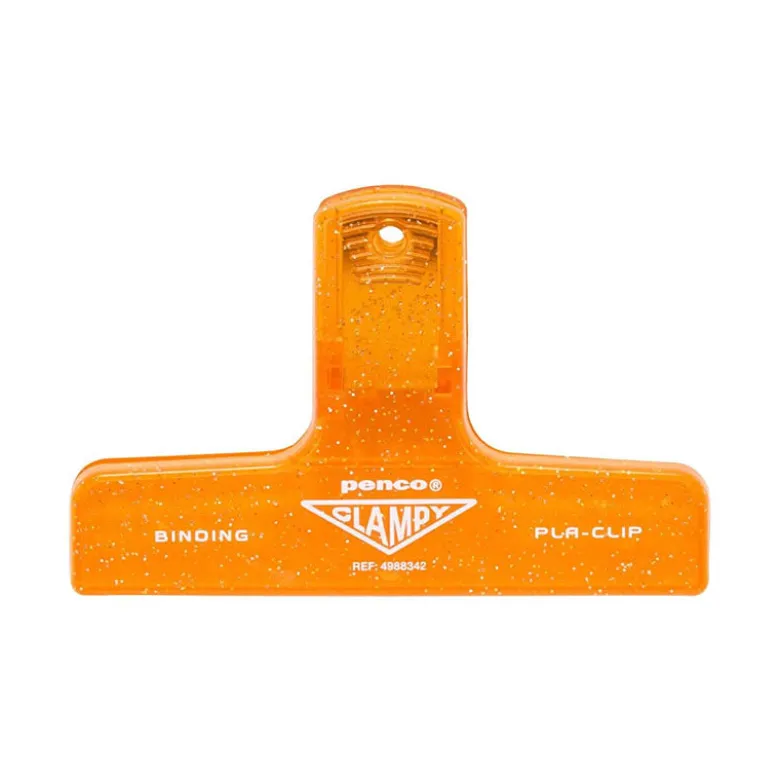 Penco | Clip de Plástico Glitter Orange