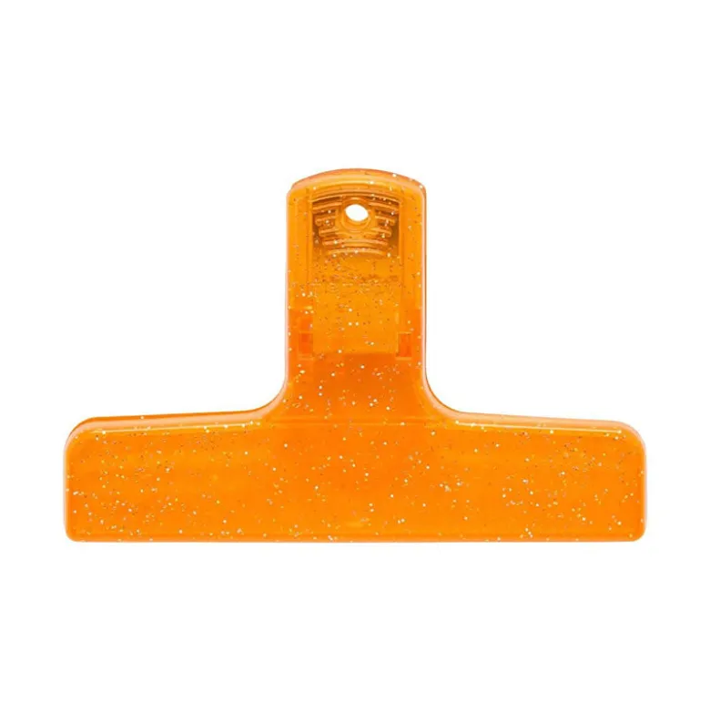 Penco | Clip de Plástico Glitter Orange
