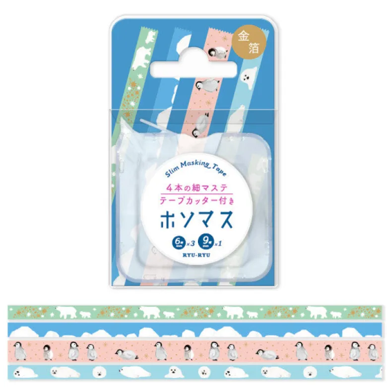 RyuRyu | Set de Washi Tapes Slim Ice Friends